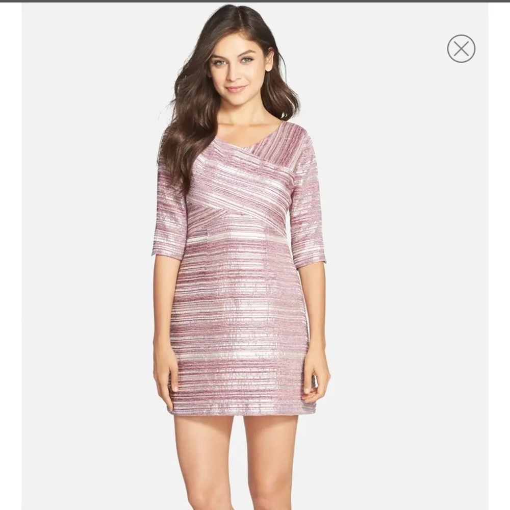 CYNTHIA STEFFE ‘ADELE’ METALLIC STRIPE DRESS